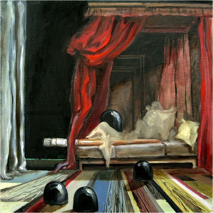 Postel I., olej na pltn, 50x50 cm, 2008