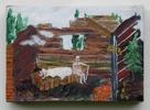 Srub,  akryl na pltn, 15.5x22 cm, 2004
